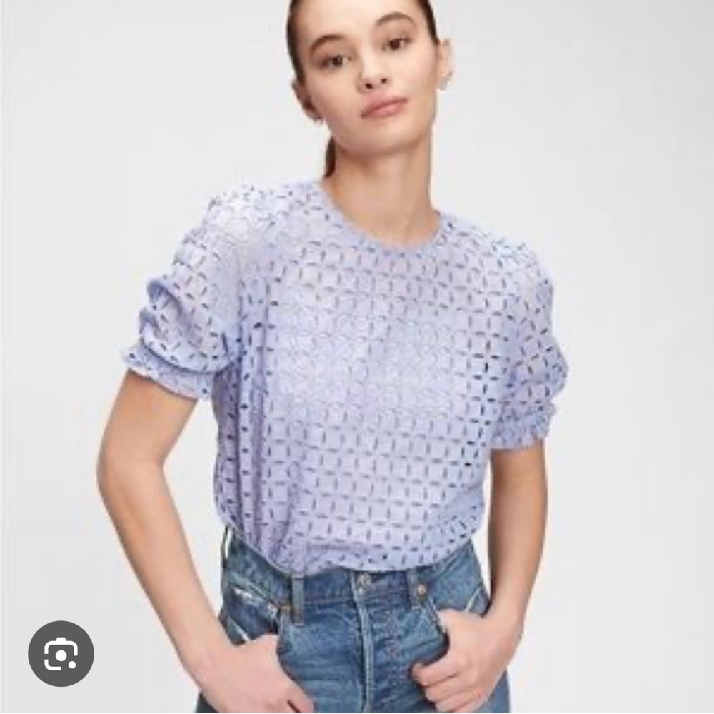 GAP Light Purple Eyelet Women's Blouse